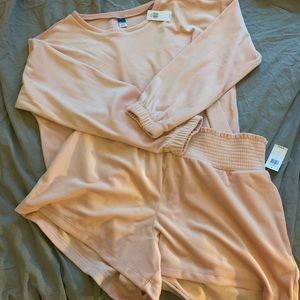 Matching baby pink velvet set